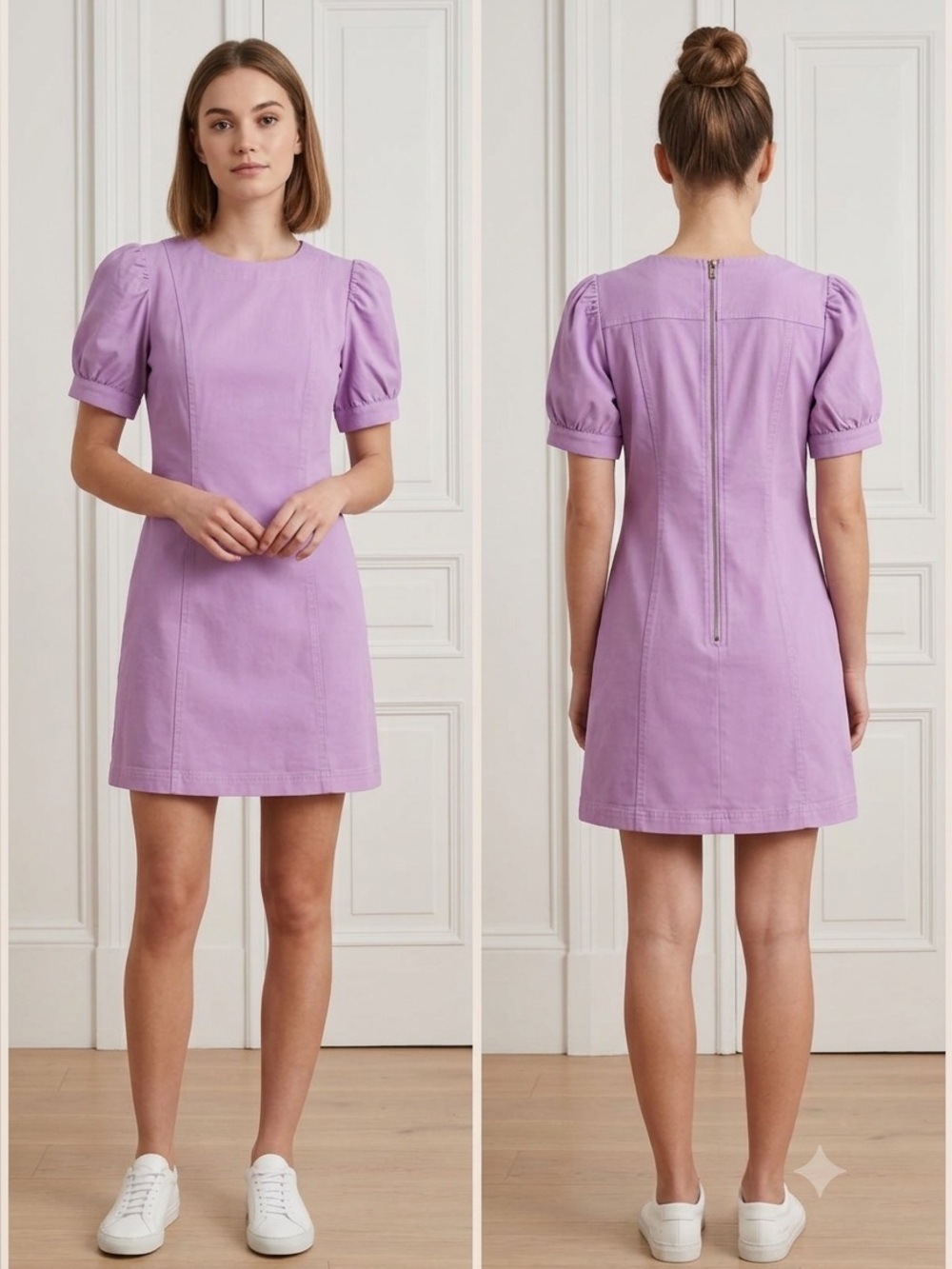 Avara Lilac Puff Sleeve Dress